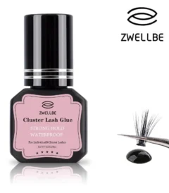 zwellbe lash clusters glue 8ml black eyelash glue for diy lash extensions long lasting waterproof&no irritation makeup tool